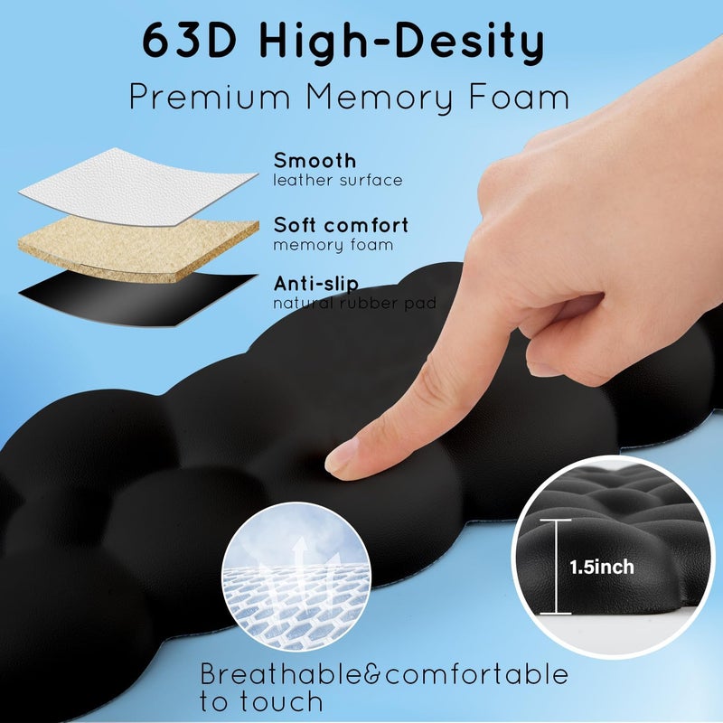 Labeol Cloud Wrist Rest for Computer Keyboard Arm Wrist Rest with Non-Slip Base Extended Wrist Rest Ergonomic Memory Foam for Keyboard and Mouse Typing Pain Relief, Office, Gaming, Computer - Image 4